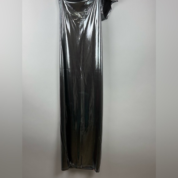 Micas Women's Metallic One Shoulder Asymmetrical Maxi Dress - Picture 3 of 6